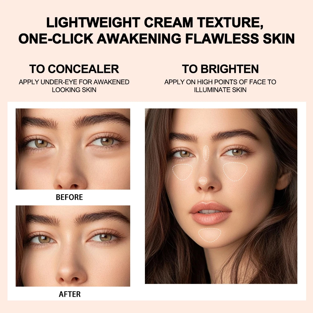3 Colors Liquid Press Concealer Pen Detail Covering Acne Dark Circles Even Skin Tone Brightening Foundation Face Holding Makeup - AliExpress 66