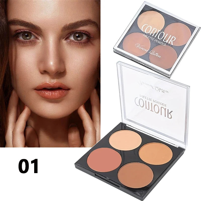 4 Colors Professional Highlighter & Contour Palette 3D Matte Face Bronzer Makeup Set for Enhanced Facial Features - AliExpress 66