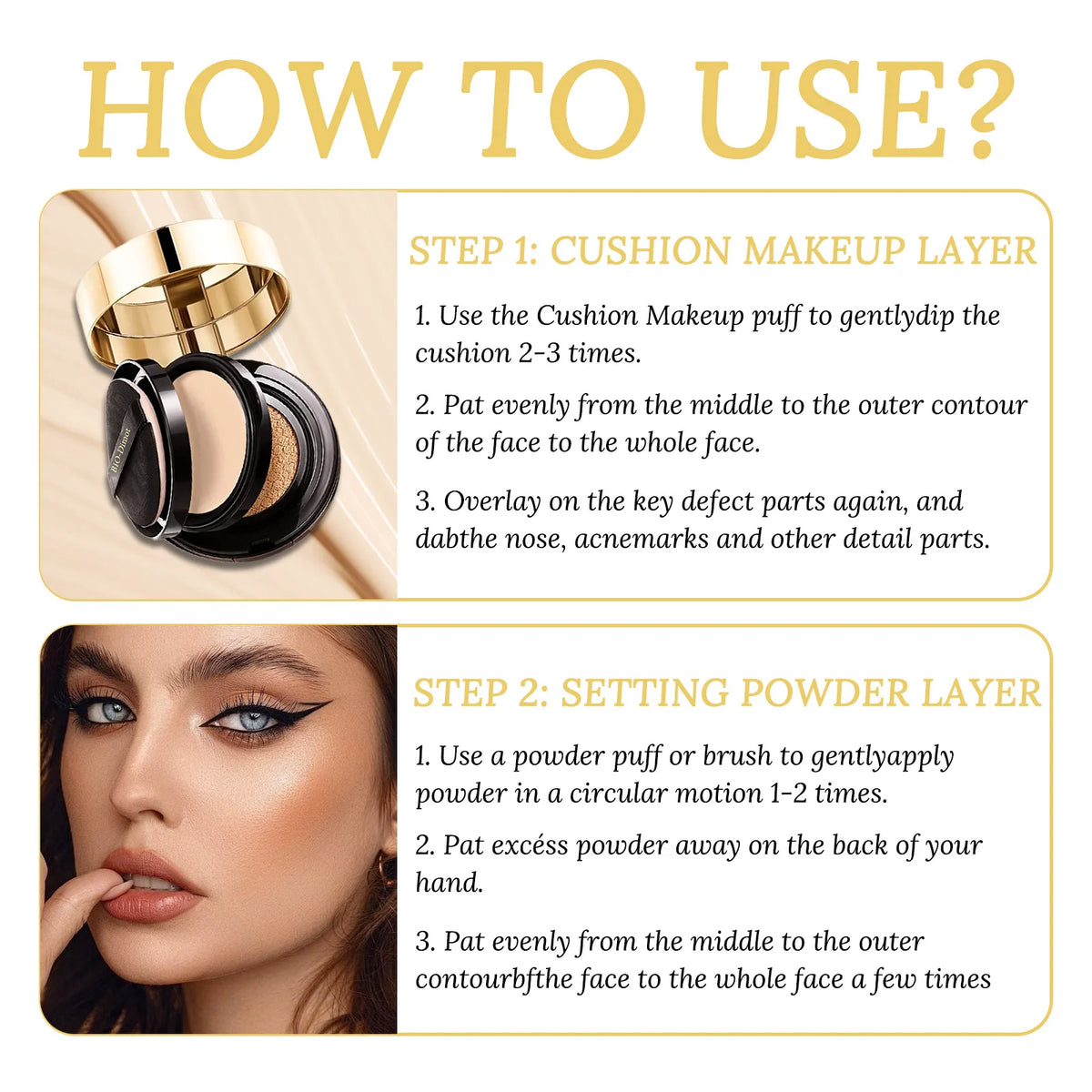 2 IN 1 Air Cushion Foundation+Matte Face Pressed Powder Makeup BB Cream Concealer Oil-control Waterproof Long-lasting Cosmetics - AliExpress 66