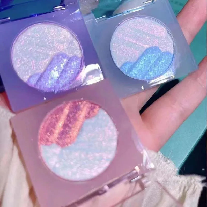 High Gloss Chameleon Highlight Palette Aurora Purple Fine Glitter Eyeshaow Shiny Face Body Brightening Shimmer Contour EyeMakeup