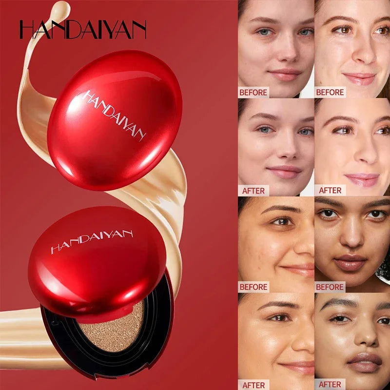 Red Cushion Foundation Semi-Matte Full Coverage Waterproof Long-lasting Concealer Makeup Tone Up Cream Base Covering Foundation - AliExpress 66