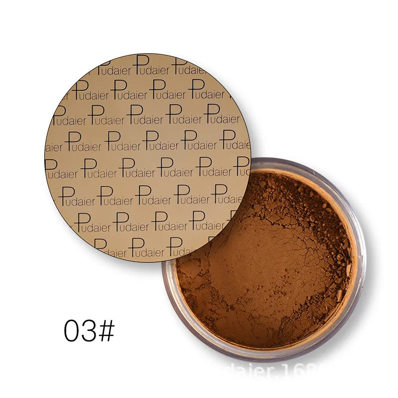 Pudaier 8 Colors Oil-control Loose Powder Waterproof Long-lasting Full Coverage Face Setting Powder Compact Makeup Cosmetics