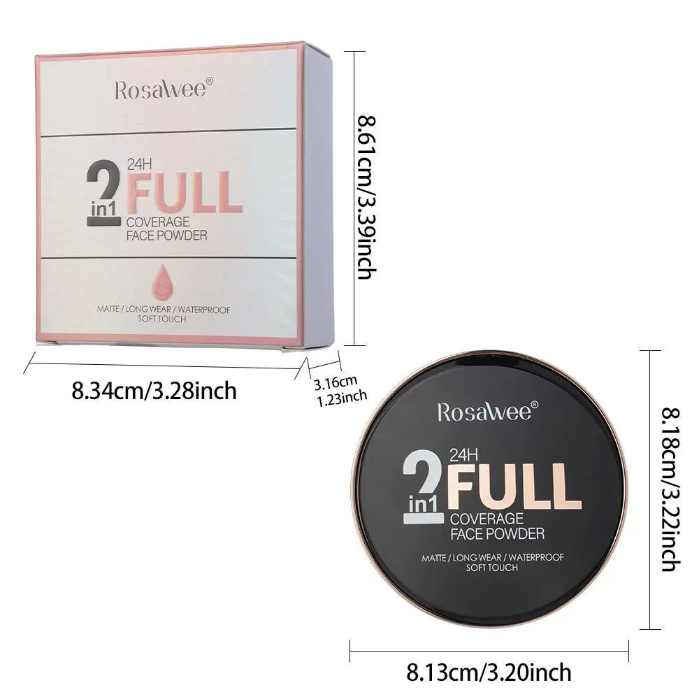 Double?layer Matte Face Powder Palette Sweat?proof Setting Powder Delicate Texture Natural Concealer Facial Makeup Cosmetics