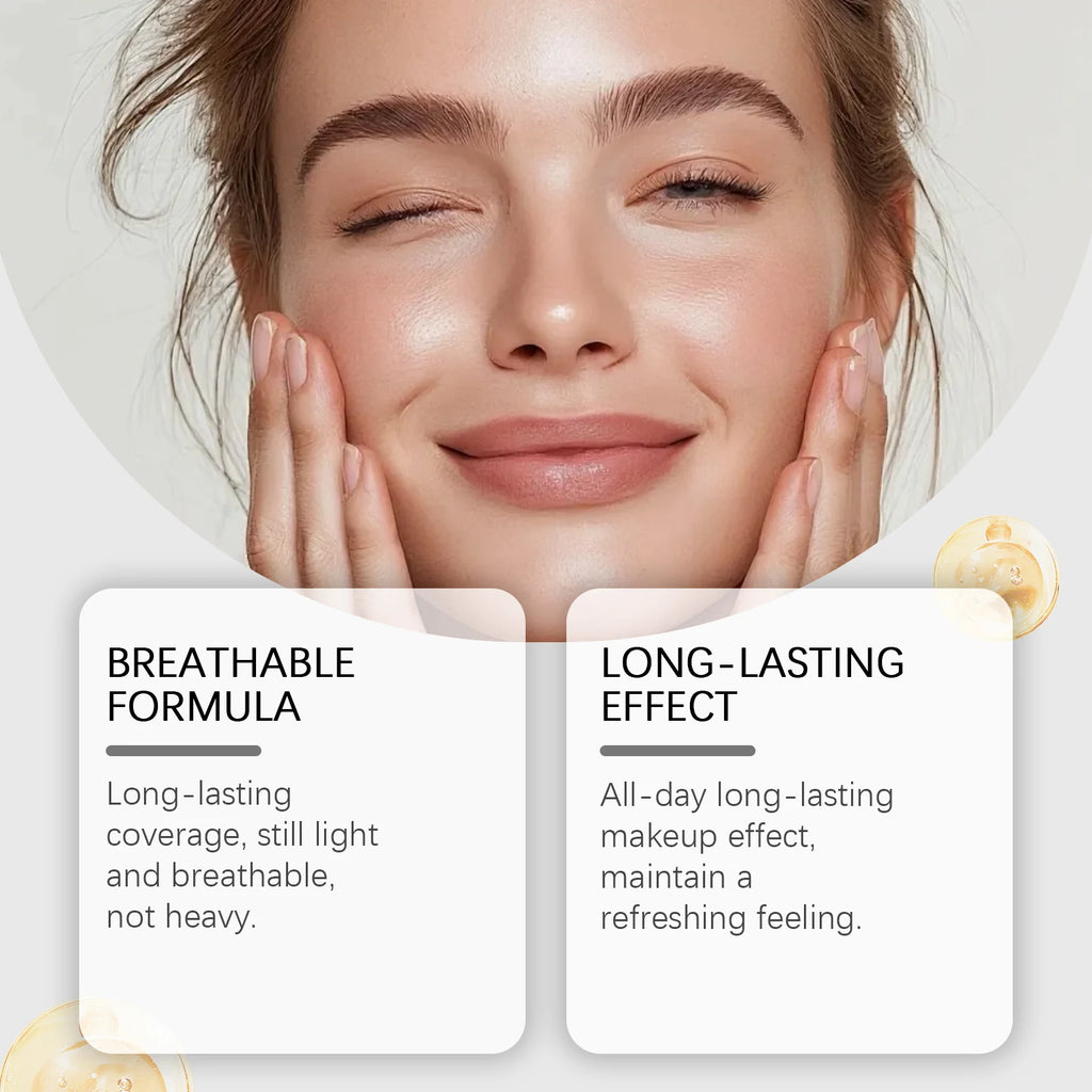 Color Changing Foundation BB Cream Skin Tone Adjustment LongLasting Lightweight Oil-Control For Smooth Skin Base Makeup