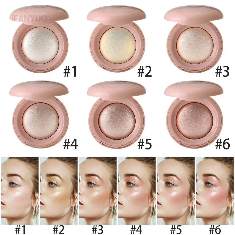 6 Colors 3D Face Brighten Highlighter Smooth Texture Face Contour Pearlescent Shimmer Highlighter Palette Concealer Makeup Tool - AliExpress 66