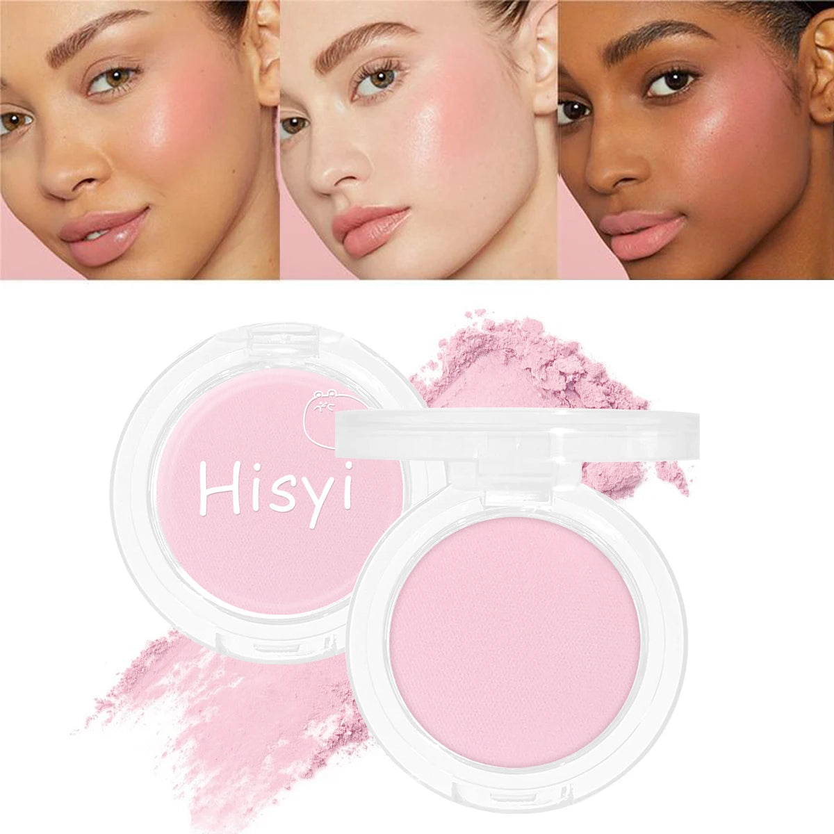 Daily single-color blush - Blush with a subtle wine-like sheen, fine glittering, natural color palette, pure makeup allure - AliExpress 66