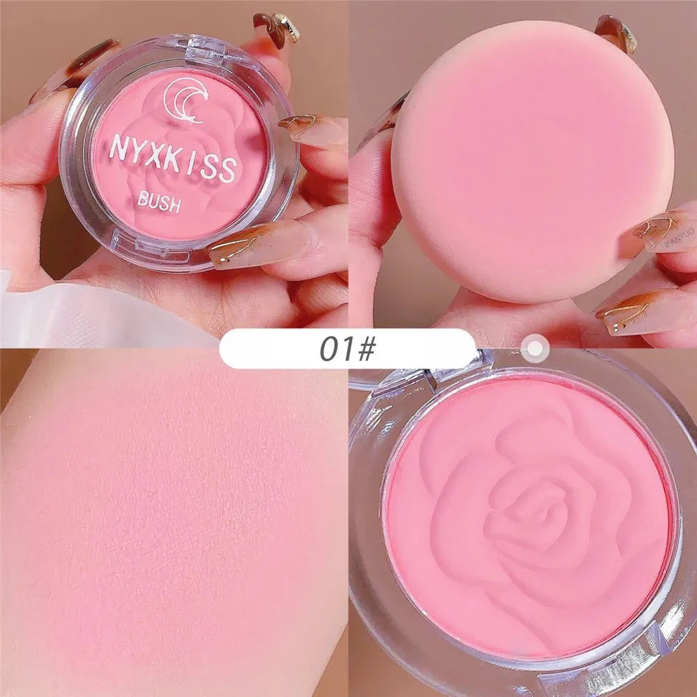Single Color Matte Embossed Petal Blush Palette Peach Cream Pink Orange Cheek Contour Makeup Rouge for Women Beauty Cosmetics - AliExpress 66
