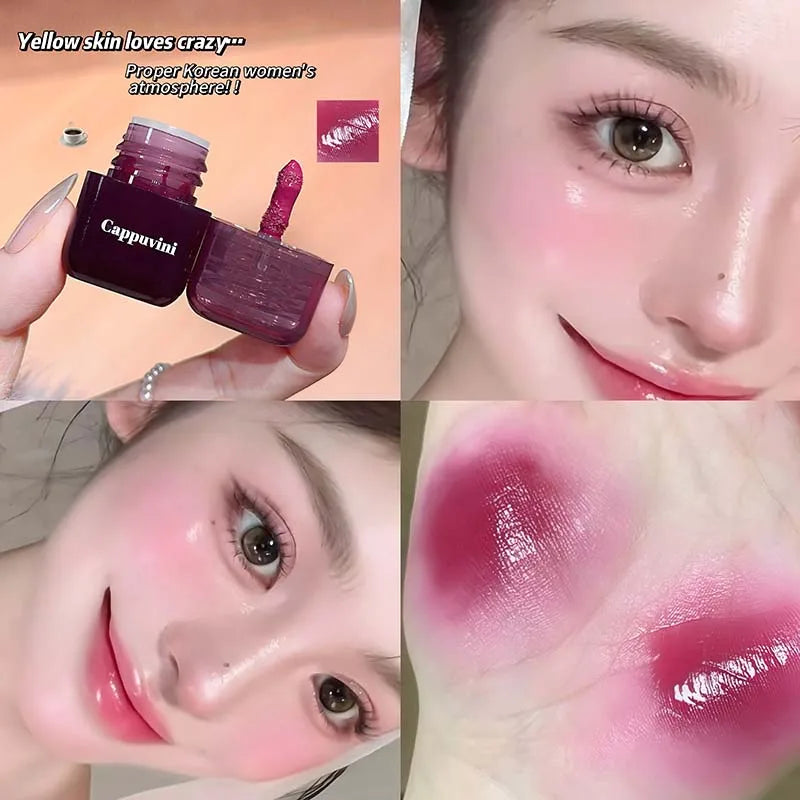 Mini Mirror Moisturizing Monochrome Liquid Blusher Brighten Natural Rouge Face Makeup Peach Blush Liquid Lip & Cheek Dual-use - AliExpress 66