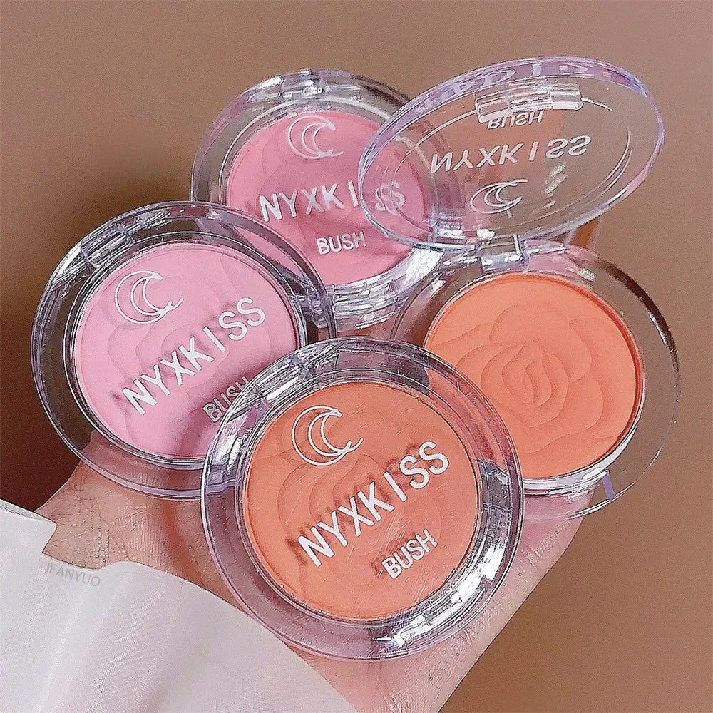Single Color Matte Embossed Petal Blush Palette Peach Cream Pink Orange Cheek Contour Makeup Rouge for Women Beauty Cosmetics - AliExpress 66