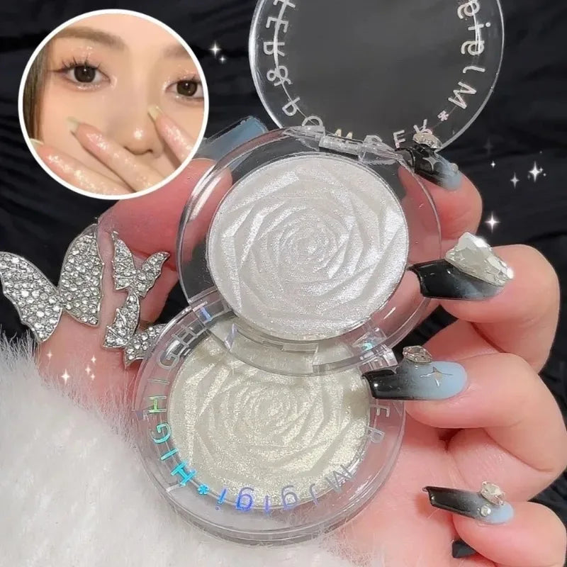 3D Rose Diamond Highlighter Powder Palette Glitter Brighten Makeup Bronzer Shimmer Luxury High Gloss Glow Face Contour Cosmetics - AliExpress 66