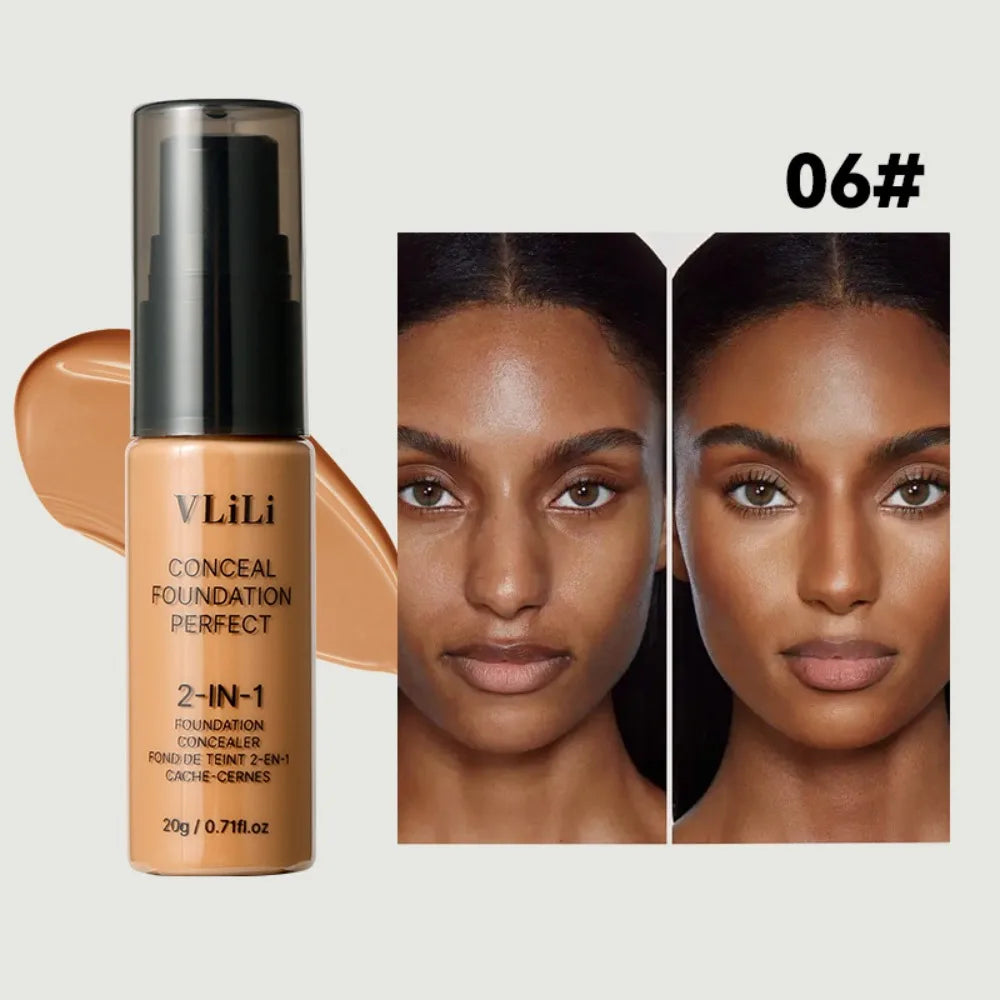 New Waterproof Liquid Foundation Oil-Control Matte Face Foundation Cream Sweat Proof Natural Foundation Concealer Cream