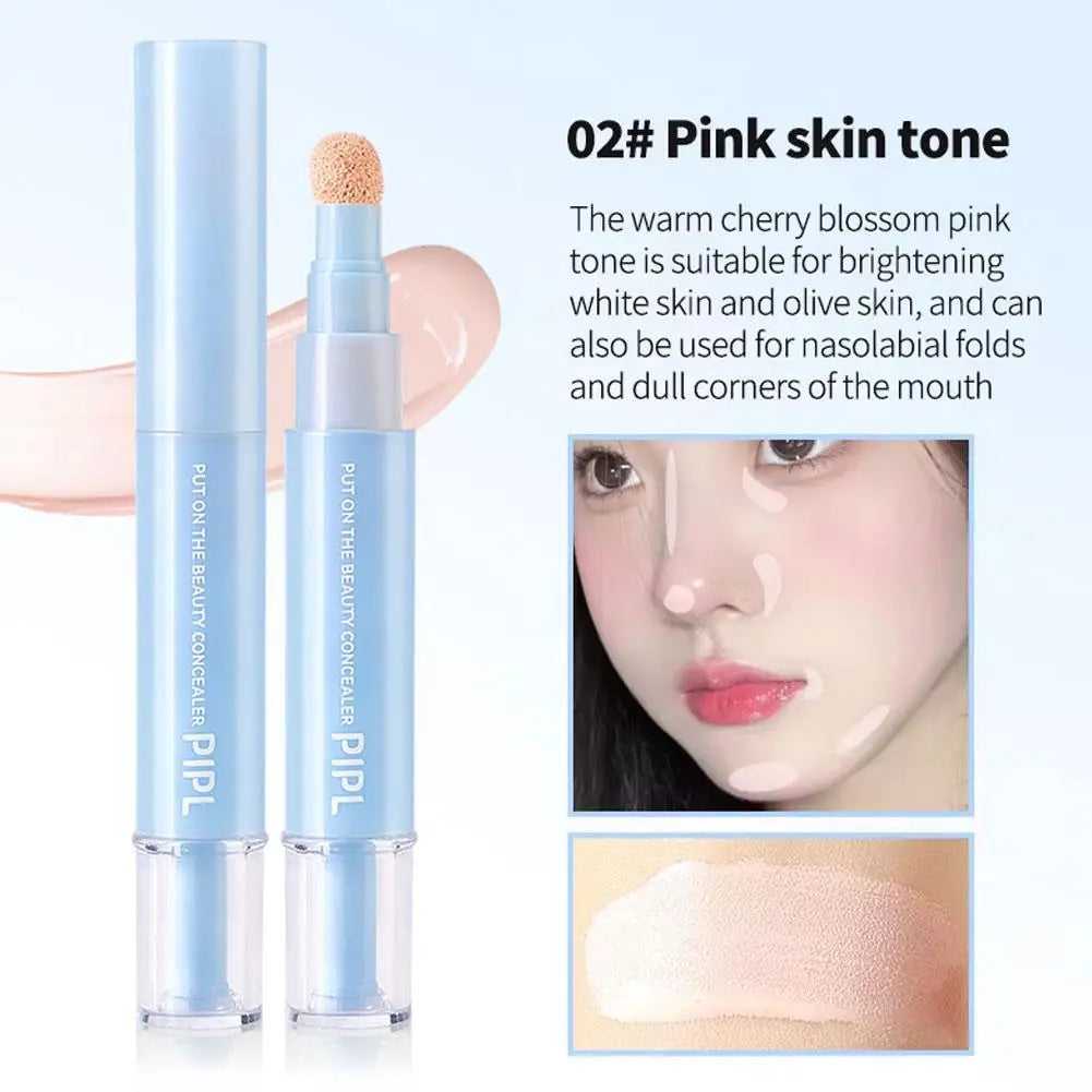 Moisturizing Liquid Concealer Pen Sponge Tip Dark Circles Acne Cover Brightening Face Contour Makeup Cosmetic