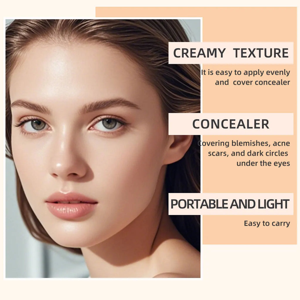 KATELYN Long-Lasting Full Coverage Conceal Foundation Cream Makeup Waterproof Sweatproof Oil-Control CC Cream for Natural Look