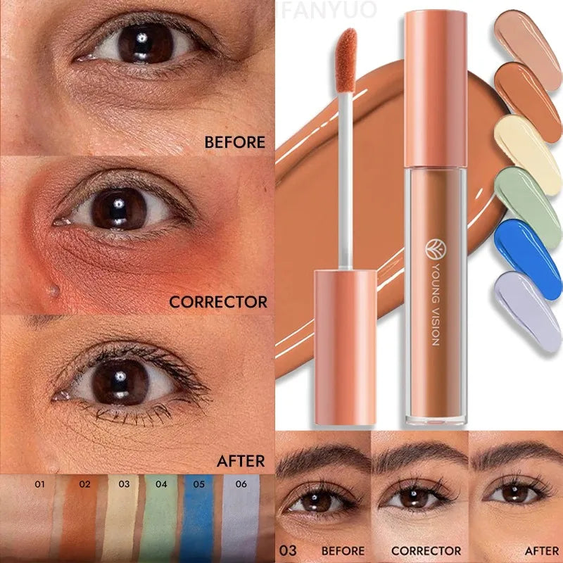 Orange Liquid Concealer Colorful Foundation Primer Base Facial Repair Dark Circles Corrector Skin Tone Purple Brighten Concealer