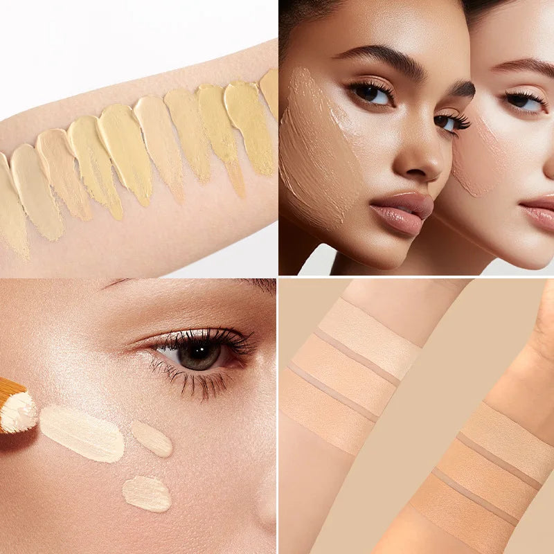 MISS ROSE Long Lasting Foundation Waterproof Sweatproof Natural Makeup Effect Concealer Liquid Base Facial Makeup Daily Cosmetic