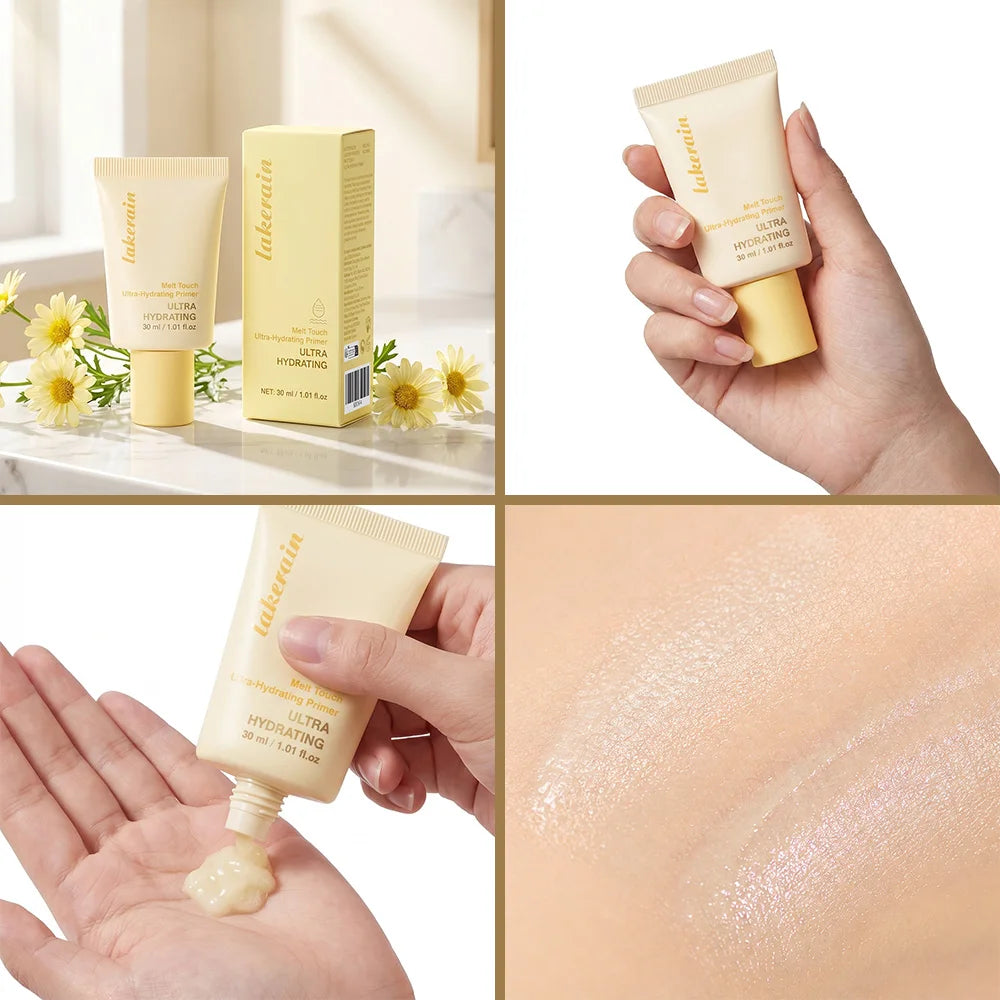 3 IN 1 Melt Touch Primer Buttery Glow Ultra Hydrating Makeup Base Long Lasting Pore Minimizer Smooth Fine Lines Brightening Flaw