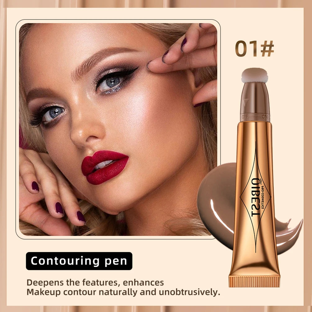 QIBEST Liquid Blusher Eyeshadow Cheeks Makeup With Cushion Applicator Lightweight Soft Maquiagem Smooth Cute Highlight Contour