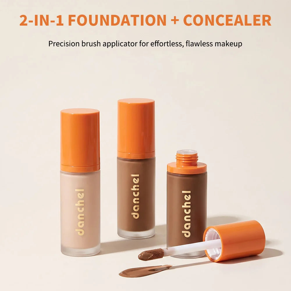 2 in1 Concealer & Foundation Long-lasting Hold Velvet Matte Finish High Coverage Oil Control Skincare Matte Concealer Foundation