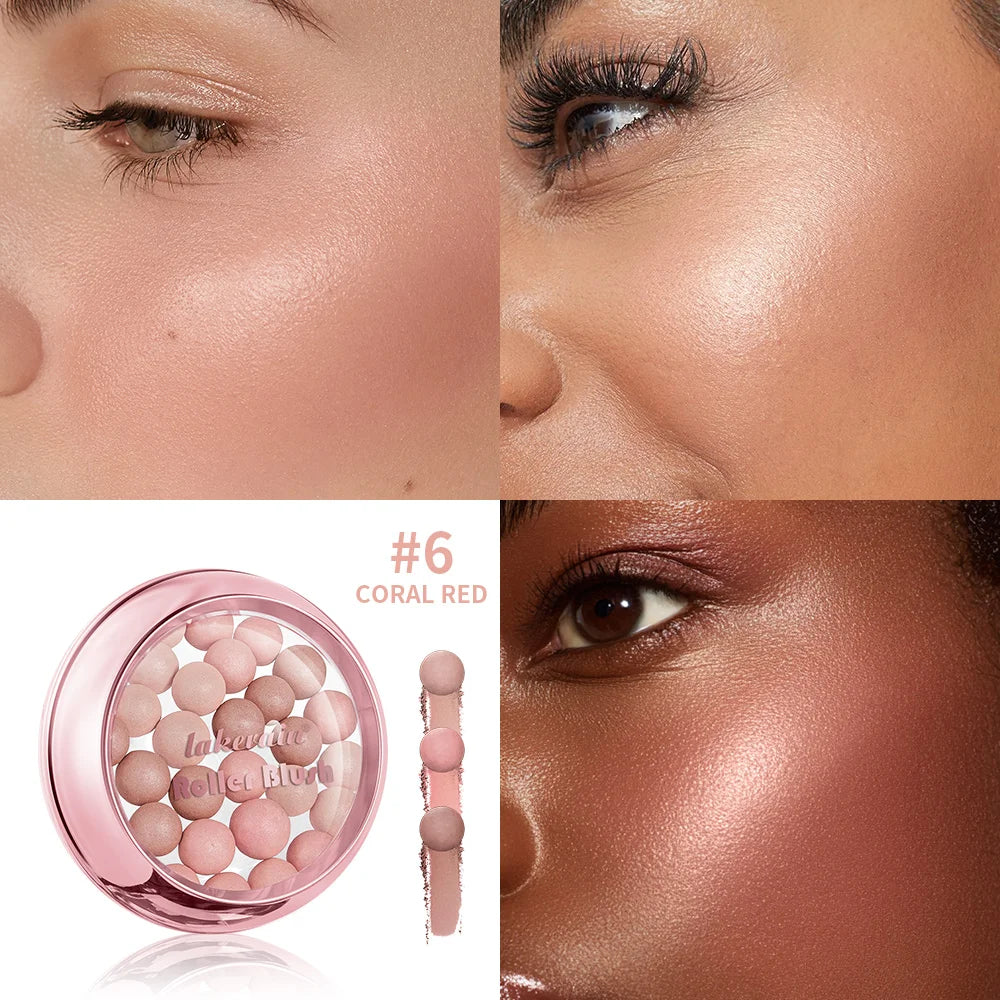 Lakerain Roller Blush Long-lasting Holding Natural Makeup Spherical Appearance Design Powdery Texture Pearlescent Effect Blush - AliExpress 66