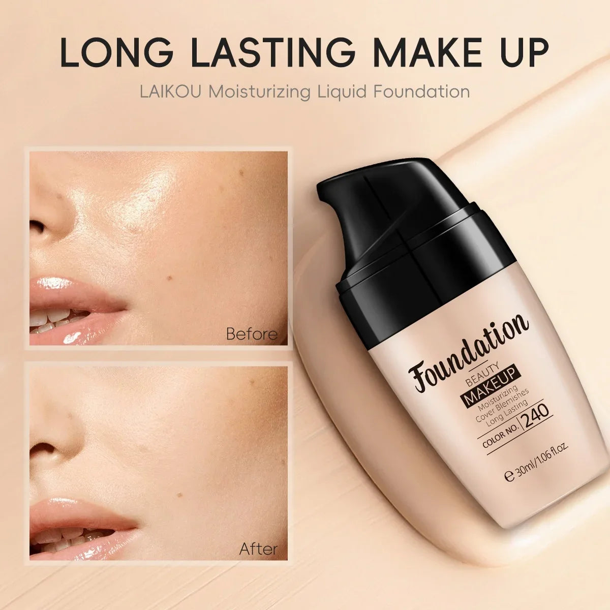 LAIKOU Long-Lasting Liquid Foundation Cream Waterproof Concealer Professional Matte Face Makeup Even Skin Tone Base Cosmetics - AliExpress 66