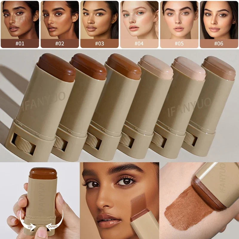 6Color Tinted Foundation Cream Stick Waterproof Lasting Oil-control Cover Acne Makeup Smooth Moisturize Concealer Serum Balm - AliExpress 66
