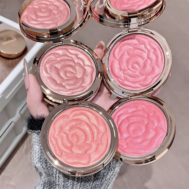 Rose Embossed Blush Palette, 4 Shades High Pigment Blush Powder, Long-lasting Cheek Color Makeup Palette, Portable Blush - AliExpress 66