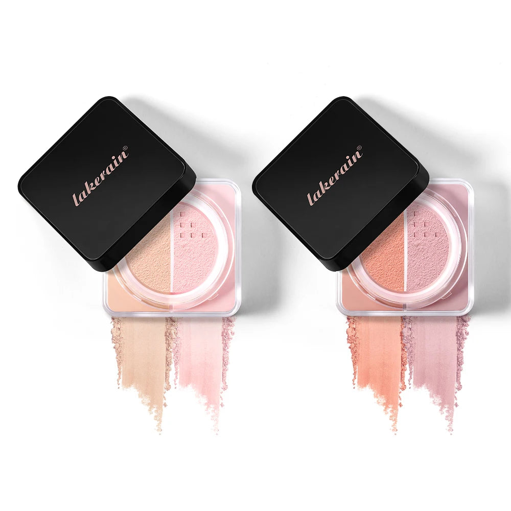 2 Colors Baking Loose Powder Brightening Color Correct Duo Long Lasting Oil Control Natural Blurring Pores Face Setting Makeup