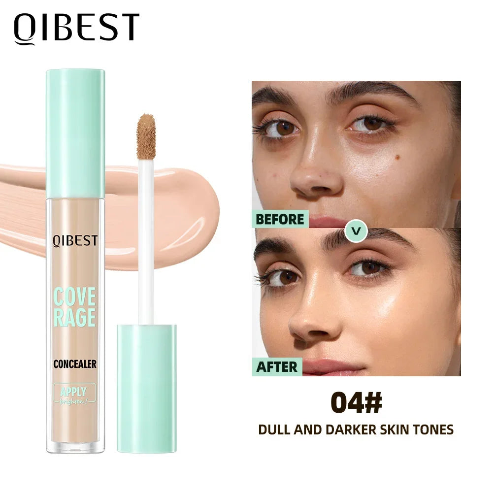 QIBEST Face High Coverage Concealer Matte Liquid Foundation Multi-Use Cream Oil Control Retouch Face Makeup Products For Women