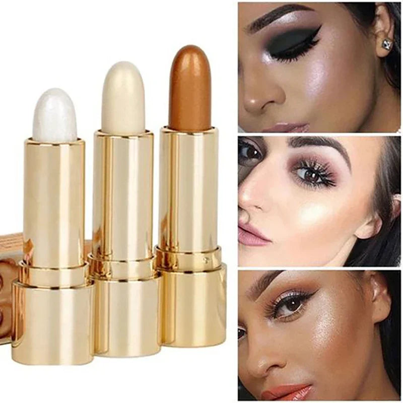 3D Face Highlighter Stick 3 Colors Cream Bronzer