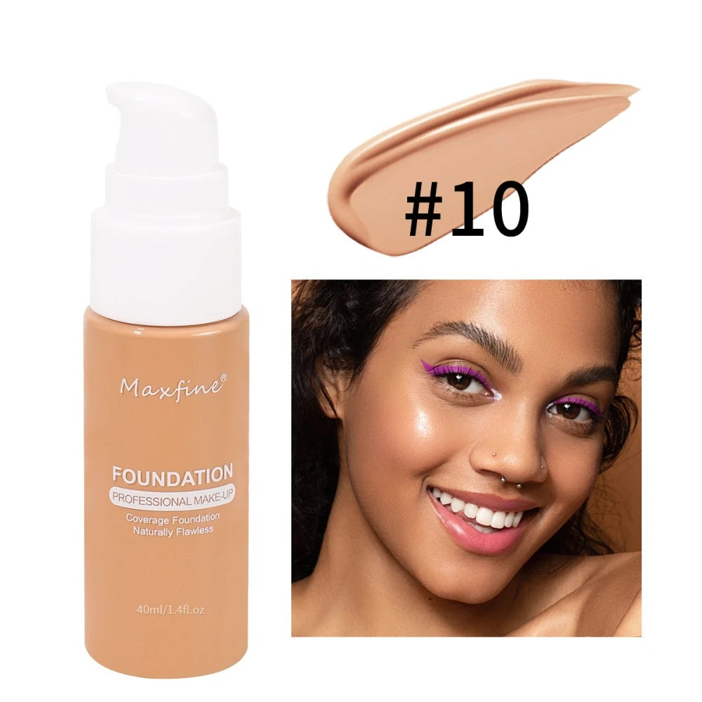 Professional Oil-Control Liquid Face Foundation Waterproof Full Coverage Matte Base Long Lasting Makeup Base