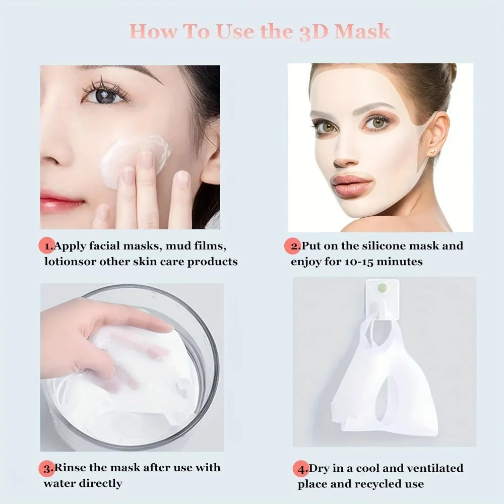 Reusable Silicone Face Mask Holder 3D Ear Hanging Design Moisturizing Facial Mask Cover Anti Wrinkle Auxiliary Mask