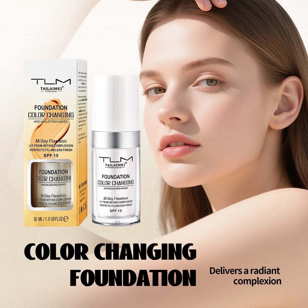 TLM Liquid Foundation Color Changing Concealer Waterproof Natural Brighten Skin Tone Face Cosmetics Makeup for Women & Men 30ml - AliExpress 66