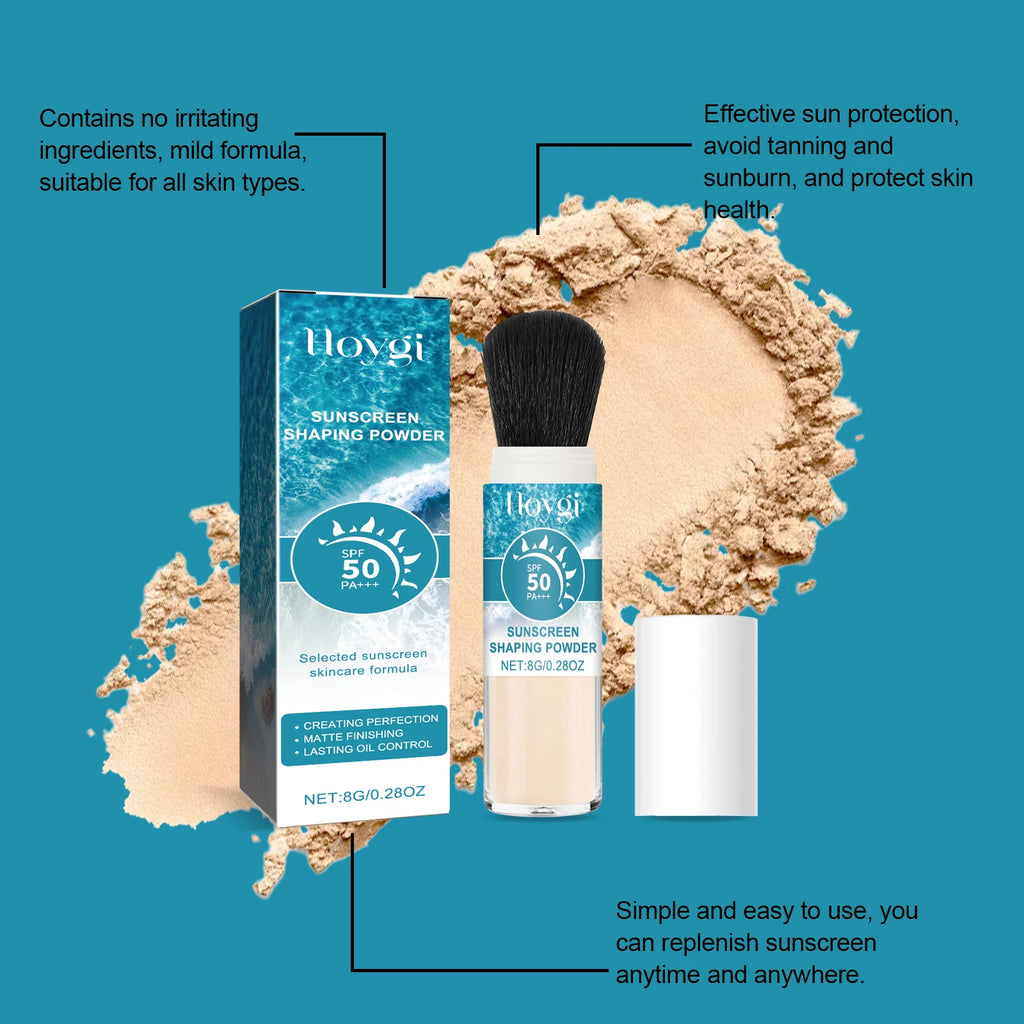 Hoygi SPF50 Mineral Sunscreen Shaping Powder Oil Control Matte Pore?Covering Lightweight Mild Face Makeup Setting Loose Powder