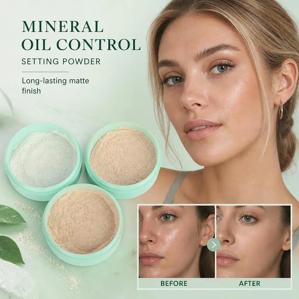3 Colors Makeup Loose Powder Transparent Natural Face Finishing Powder Professional Oil-control Waterproof Matte Setting Powder