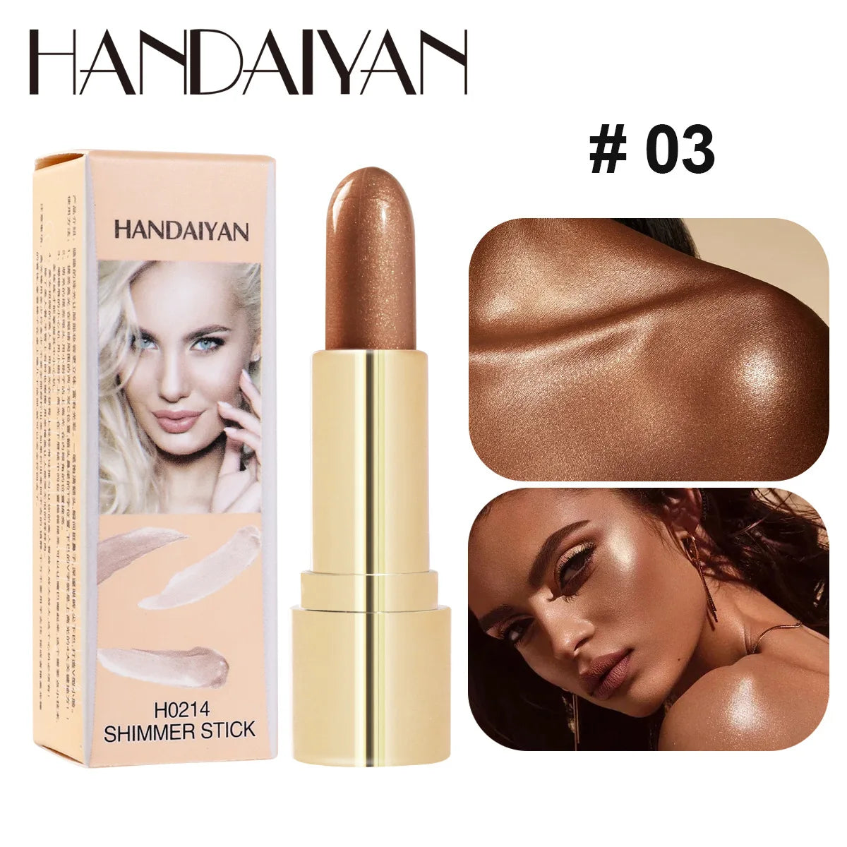 3 Color Highlighter Stick Portable Face Contour Natural Shimmer Glow Long-Lasting Cream Highlighter for Cheekbones Nose - AliExpress 66