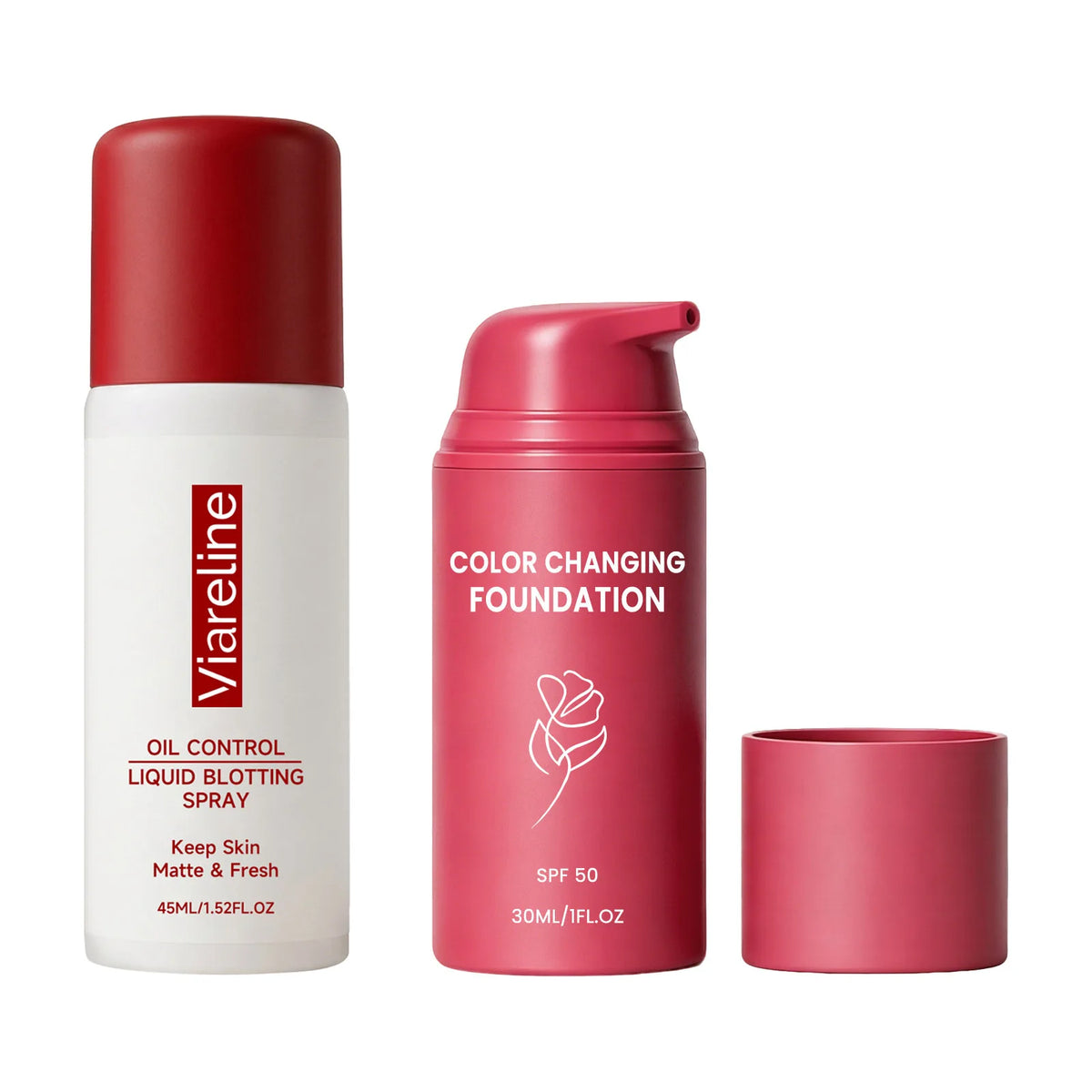 30ml Color Changing Foundation Cream Setting Spray Set Natural Covers Imperfections for Flawless Natural Look Daily Cosmetics