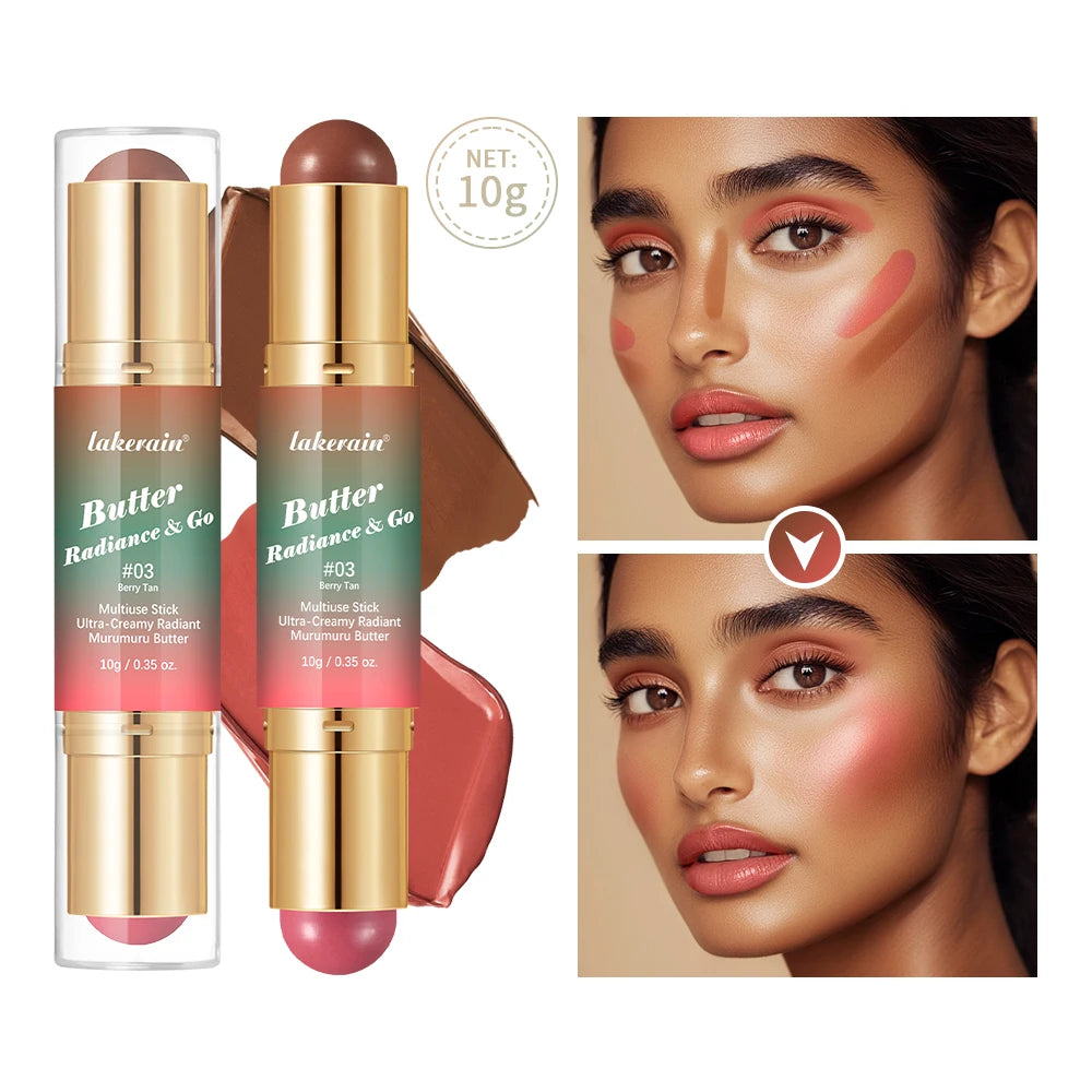 Butter Glow & Go Multiuse Stick Double-Headed Bronzer Blush Stick for Cheeks Contours Light Glossy Bronze&Pink Blusher Cosmetics - AliExpress 66