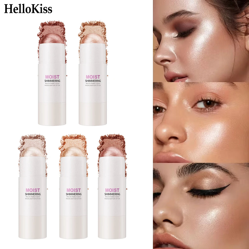 5 Colors Water Light High Gloss Stick Bronzer Shimmer Highlighter Blush Waterproof Face Contour Brighten Stereo Facial Makeup - AliExpress 66