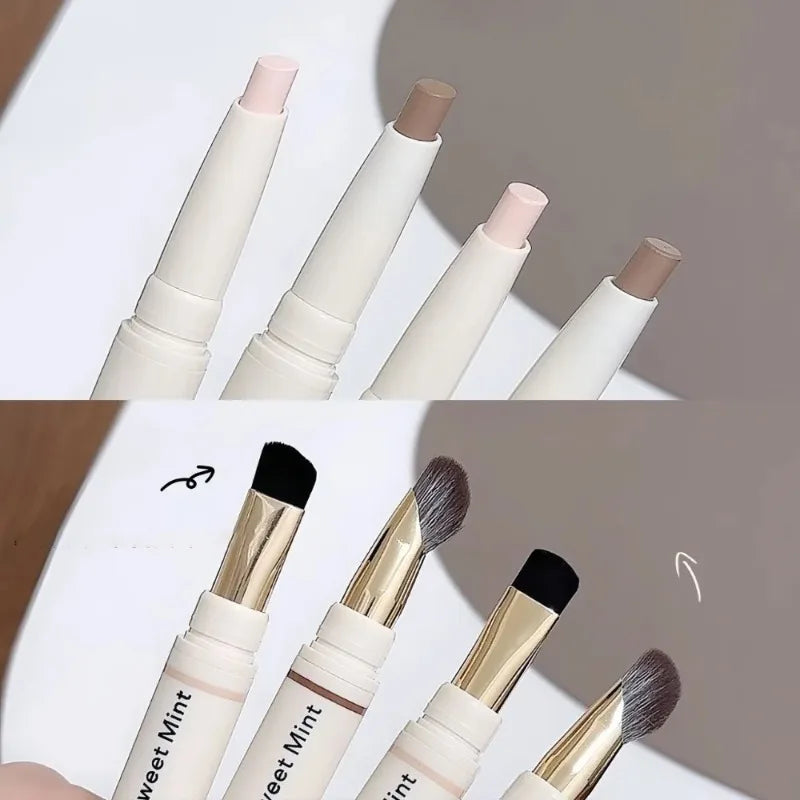 Dual-Ended Nose Shadow Contour Pen With Sumdge Brush Face Brightening Contouring Highlight Stick Cream-Textured Nose Shadow Pen