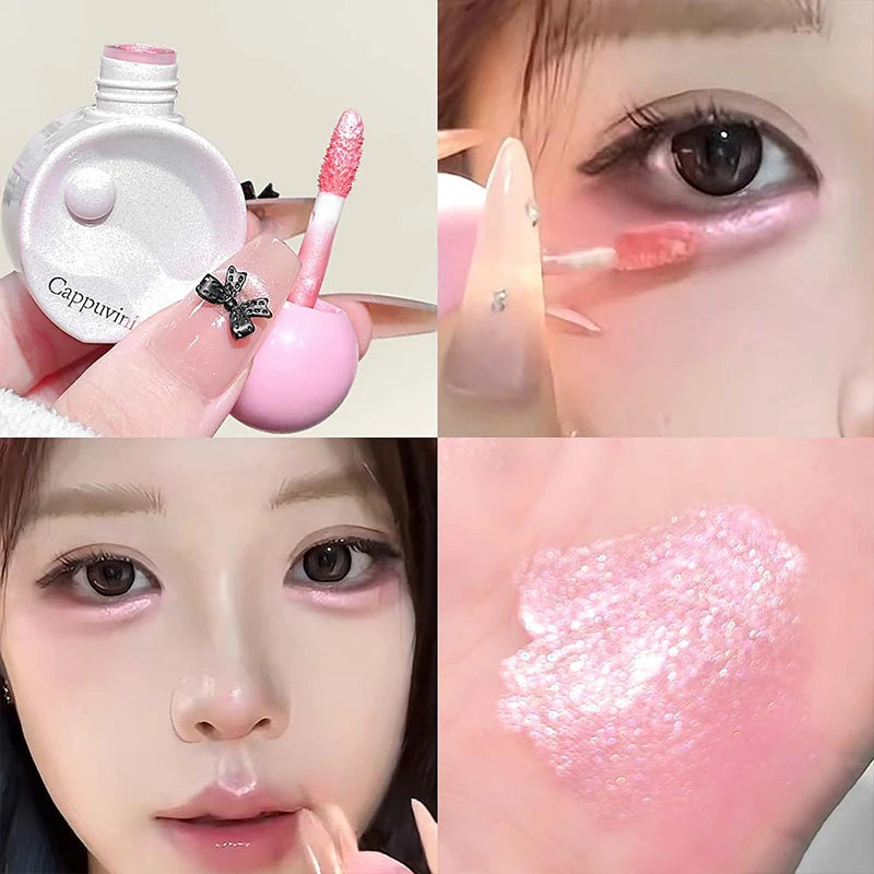 Shimmer Liquid Highlighter Face Contour Makeup Pearlescent Glow Radiant Brightening Lying Silkworm Liquid Highlighter Eye Makeup - AliExpress 66
