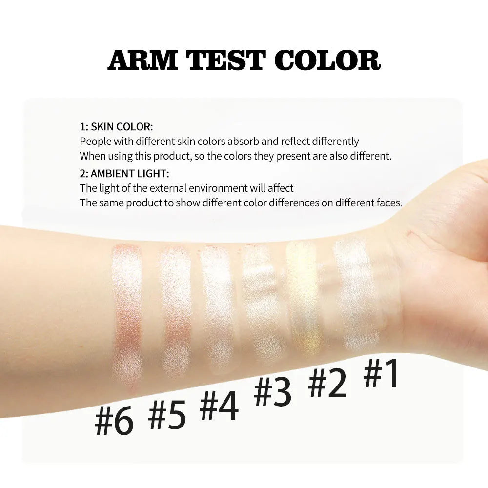 Glitter Highlight & Contour Palette Natural Brightening Three?dimensional Facial Shaping Shimmer Face Makeup Cosmetics