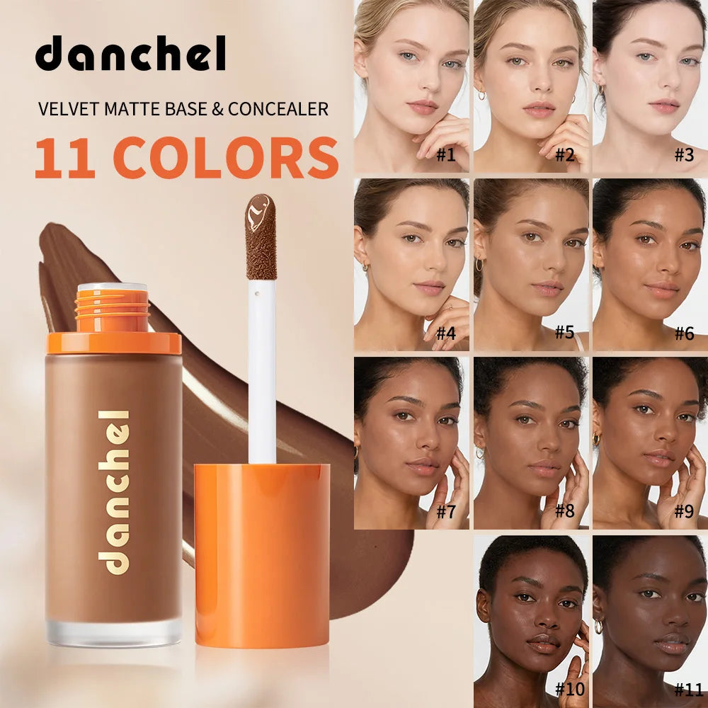 2 in1 Concealer Foundation High Coverage Long Lasting Hold Makeup Oil Control Skincare Velvet Matte Finish Concealer Foundation