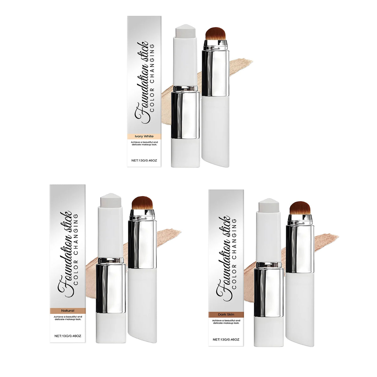 2-in-1 Color-Changing Foundation Stick High Coverage Stick Concealer Waterproof Sweatproof Creamy Texture Portable Quick Makeup - AliExpress 66