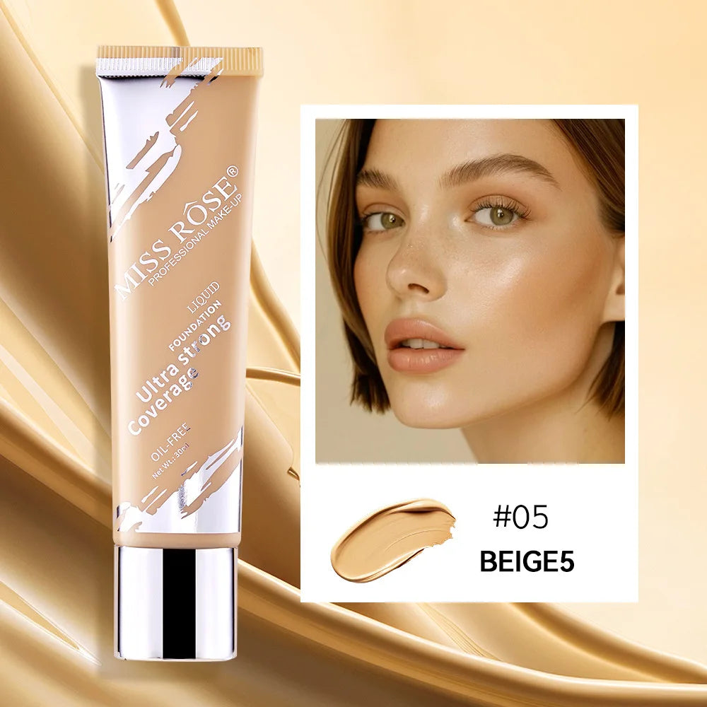 Oil?control LongLasting Foundation Cream Natural Buildable Coverage Concealer Makeup Base Sweat Proof Non?fading Facial Cosmetic
