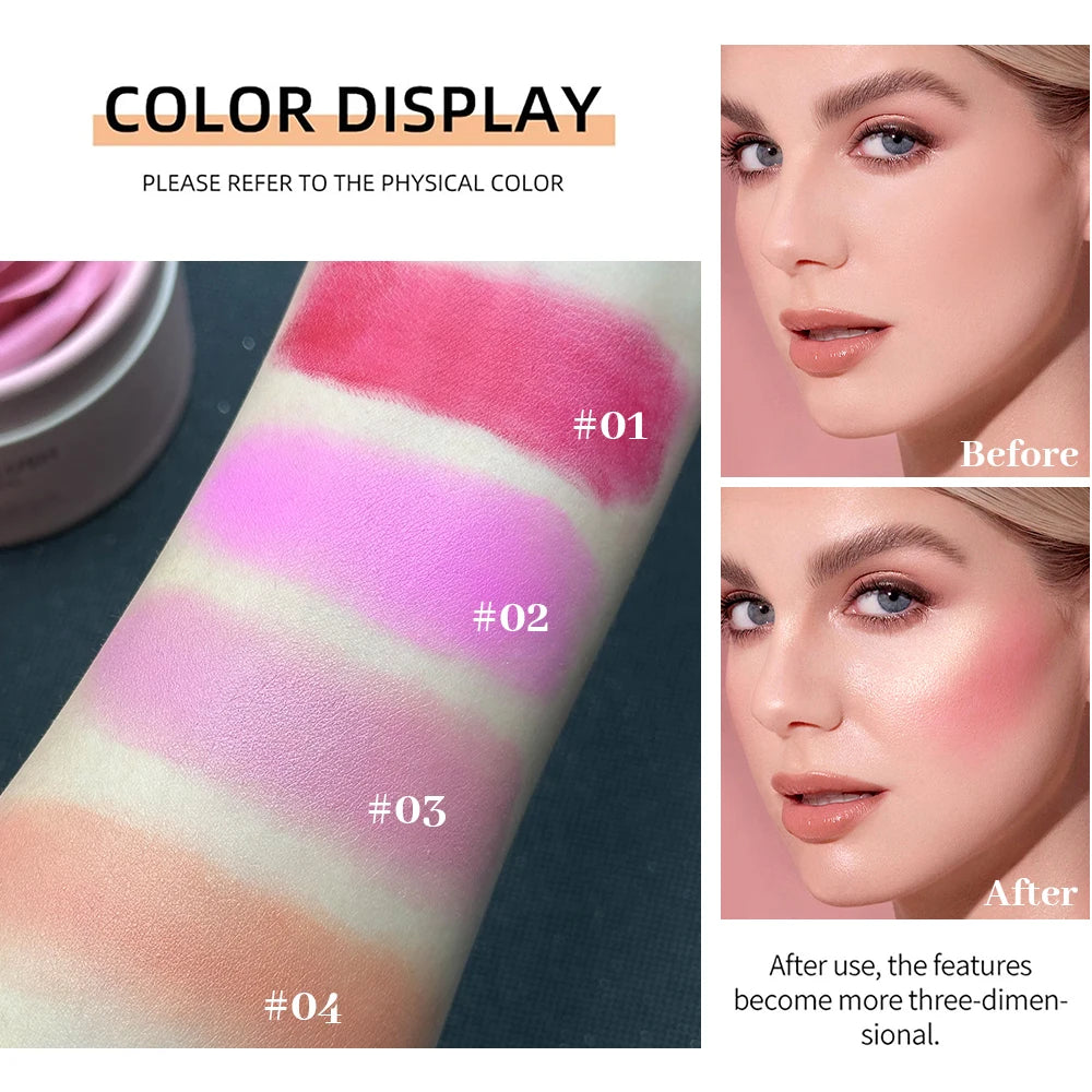 Single Color Matte Petal Blush Palette Highgloss Contouring Cream Contour Makeup Rouge for Women Beauty Cosmetics Makeup Palette - AliExpress 66