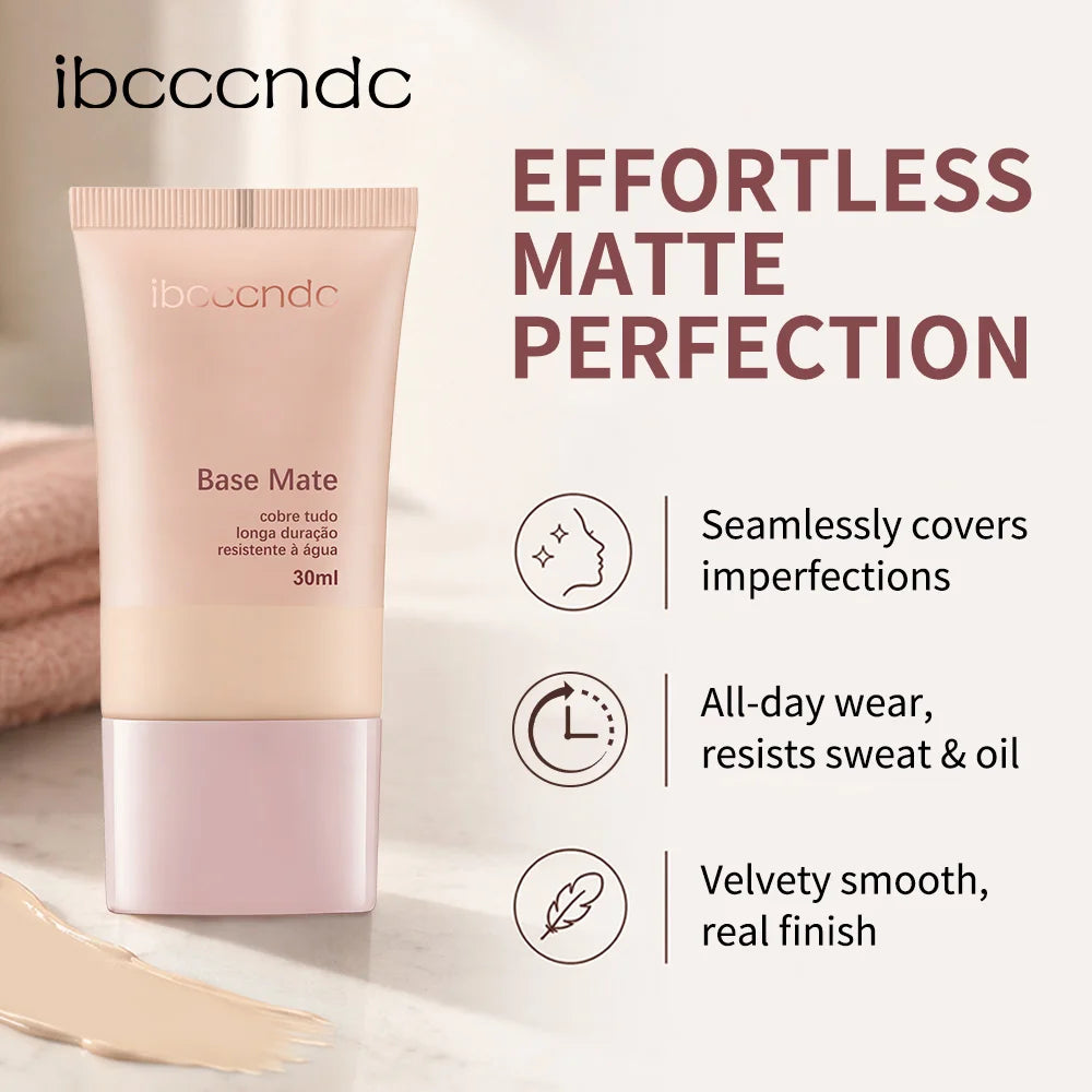 Matte Foundation Natural Coverage Smooth Skin-Friendly Deep Skin-Nourishing Long-Lasting & Waterproof Gentle Cares Foundation
