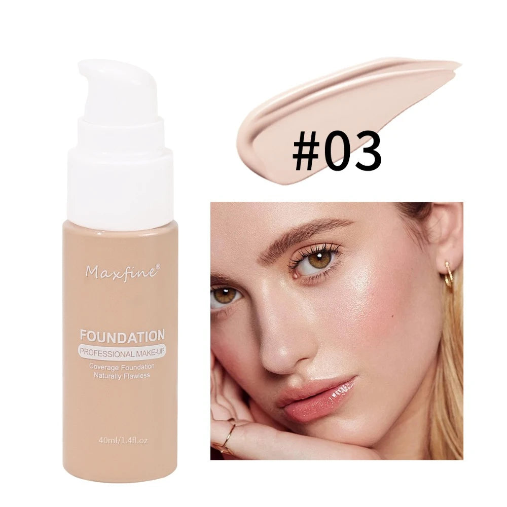 Professional Oil-Control Liquid Face Foundation Waterproof Full Coverage Matte Base Long Lasting Makeup Base