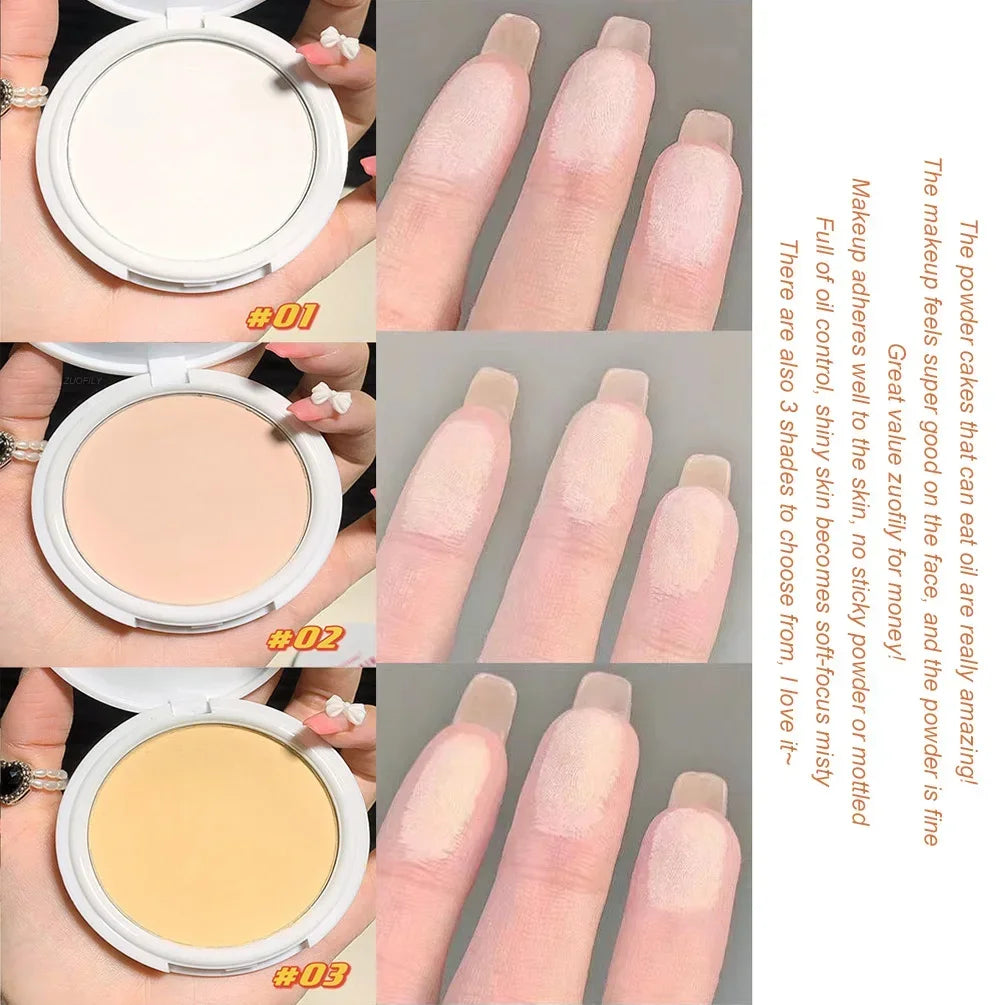 Pressed Powder Transparent White Brighten Oil Control Concealer Lasting Natural Face Makeup Setting Powder Waterproof Cosmetic - AliExpress 66