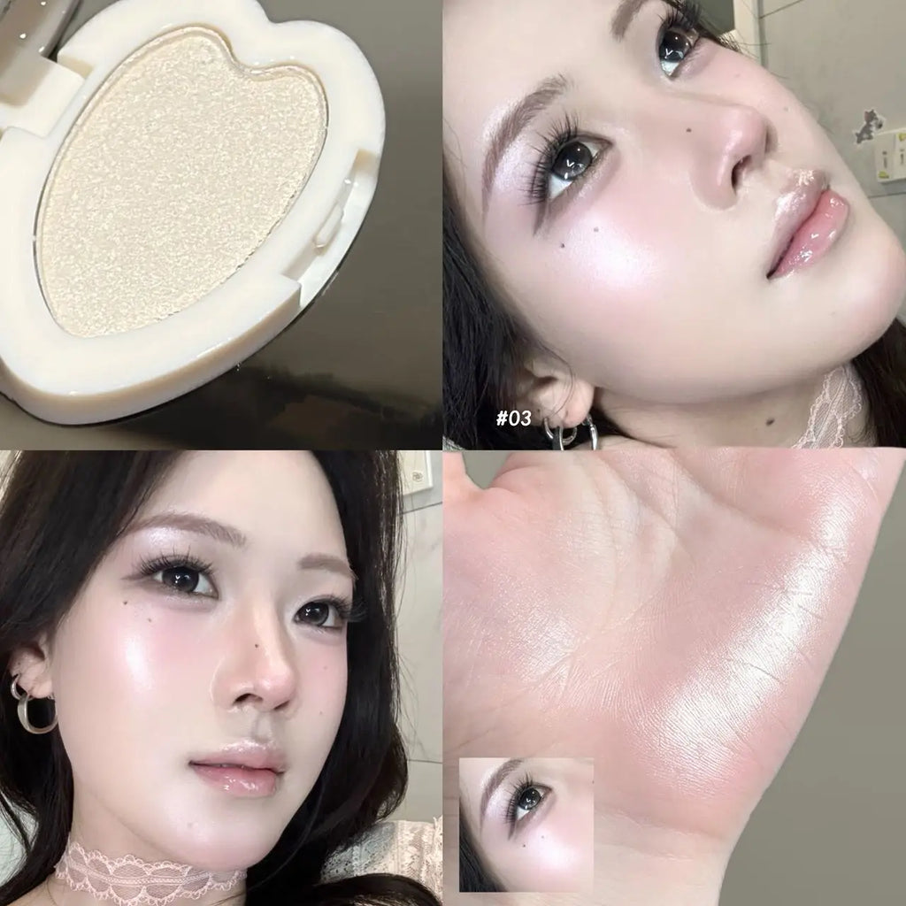 Pearlescent Shimmer Highlighter Eyeshadow Fine Glitter Multi Use Face & Eye Highlight Portable Single Pan High Gloss Makeup - AliExpress 66