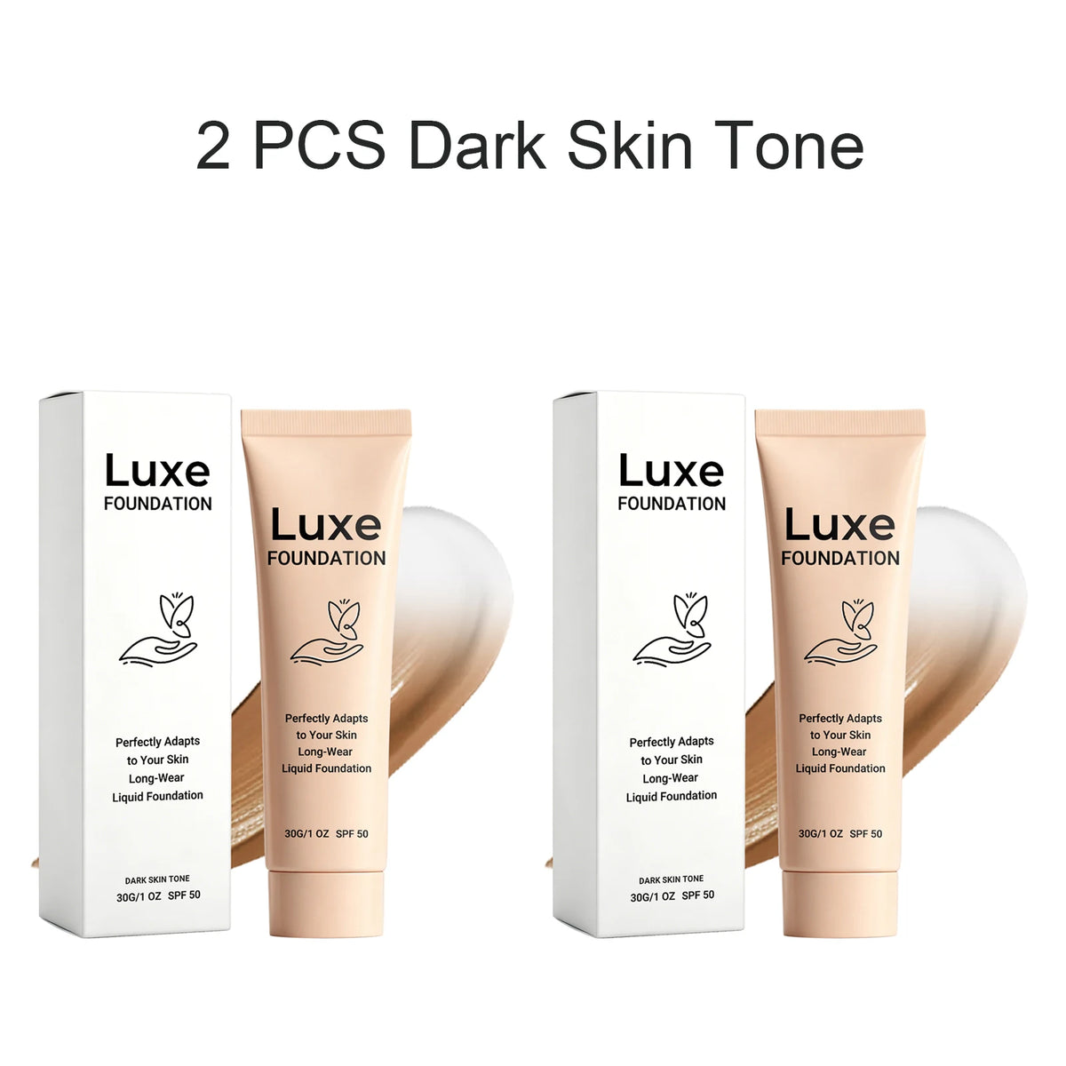 Luxe Temperature Changing Foundation Set Long Wear Liquid Makeup Skin Tone Adaptive Lightweight Natural Glow 30g SPF 50